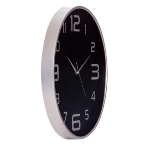 Pinnacle Silver and Black Wall Clock