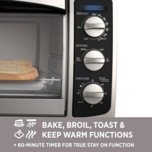 BLACK+DECKER 1500 W 6-Slice Stainless Steel Toaster Oven with Built-In Timer
