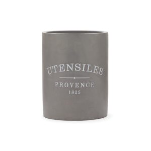 Fox Run 7 in. x 5 in. Slate Grey Round Cement Kitchen Utensil Holder