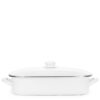 Golden Rabbit Solid White 10.5 qt. Enamelware Roasting Pan with Lid