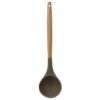 Home Basics Karina High-Heat Resistance Grey with Easy Grip Beech Wood Handle Non-Stick Safe Silicone Ladle