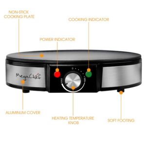 MegaChef 113 sq. in. Stainless Steel Electric Griddle