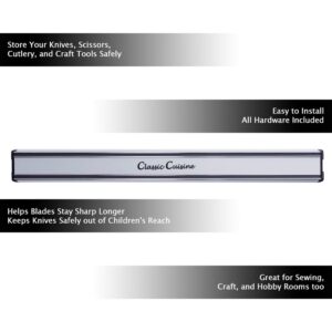 Classic Cuisine 16. in. Stainless Magnetic Aluminum Bar Storage Strip