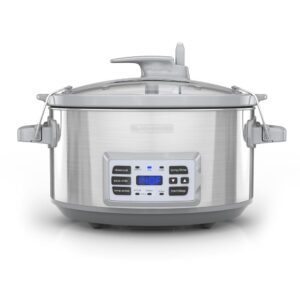 BLACK+DECKER 7 Qt. Stainless Steel Electric Slow Cooker with Temperature Probe and Precision Sous-Vide