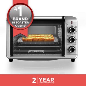 BLACK+DECKER 1500 W 6-Slice Stainless Steel Toaster Oven with Built-In Timer