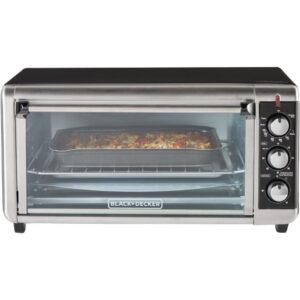 BLACK+DECKER 1500 W 8-Slice Stainless Steel Toaster Oven with Broiler