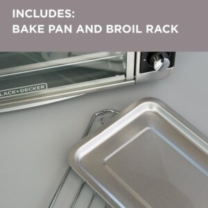 BLACK+DECKER 1500 W 8-Slice Stainless Steel Toaster Oven with Broiler
