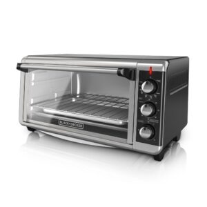 BLACK+DECKER 1500 W 8-Slice Stainless Steel Toaster Oven with Broiler