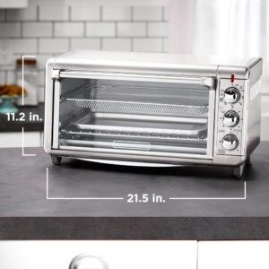 BLACK+DECKER Crisp 'N Bake 1500 W 8-Slice Stainless Steel Toaster Oven with Fry Basket