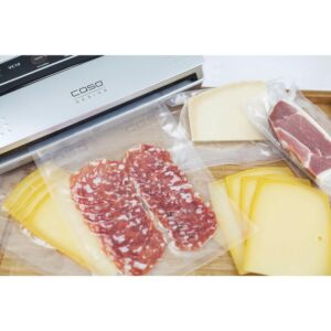 CASO VC 10 Stainless Steel Food Vacuum Sealer with Food Management App and Food Vacuum Rolls (Set of 2)