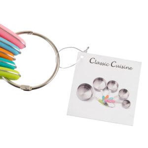 Classic Cuisine 10-Piece Stainless Steel with Silicone Measuring Cups and Spoons Set