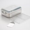 ExcelSteel 4-Piece All-in-one Stainless Steel Roaster and Lasagna Pan with Plastic Cover