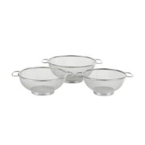 ExcelSteel Stainless Steel Fine Mesh Colander with Resting Base (Set of 3)
