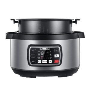 GoWISE USA Ovate 8.5 Qt. Stainless Steel Electric Pressure Cooker Oval with Accessories and 50-Recipes