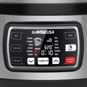 GoWISE USA Ovate 9.5 Qt. Stainless Steel Oval Electric Pressure Cooker with 6-Accessories and 50-Recipes