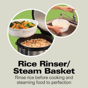 Hamilton Beach 20-Cup Stainless Steel Rice/Hot Cereal Cooker with Rice Rinser/Steam Basket