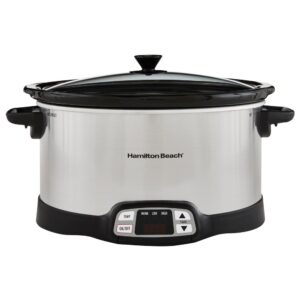 Hamilton Beach 8 Qt. Programmable Stainless Steel Slow Cooker with Built-In Timer and Temperature Settings