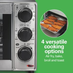 Hamilton Beach Sure Crisp 1120 W 4-Slice Stainless Steel Toaster Oven with Air Fry