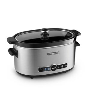 KitchenAid 6 Qt. Stainless Steel Slow Cooker with Glass Lid and Built-In Timer