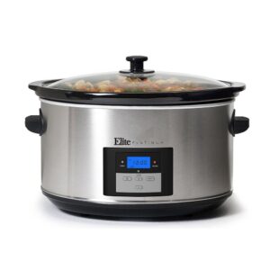 Elite Platinum 8.5 Qt. Stainless Steel Slow Cooker with Digital Display