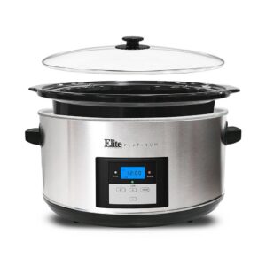 Elite Platinum 8.5 Qt. Stainless Steel Slow Cooker with Digital Display