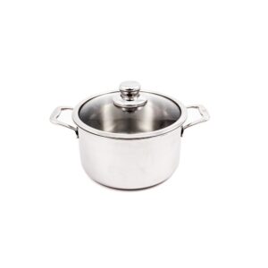 Swiss Diamond Premium Clad 6.3 qt. Round Stainless Steel Dutch Oven with Glass Lid