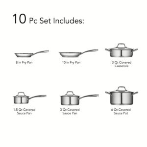 Tramontina Gourmet Prima 10-Piece Stainless Steel Cookware Set