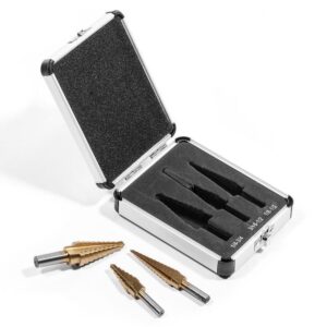 Stark Total 28 Sizes Titanium Heavy-Impact HSS Step Drill Bit Set (3-Piece)