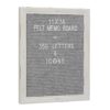 Stonebriar Collection Gray Felt Memo Board with White Wash Wooden Frame