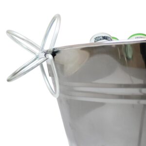 Sunnydaze Decor Ice Bucket Drink Cooler with Stand and Tray for Parties, Stainless Steel, Holds Beer, Wine, Champagne and More