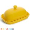 Sweese Porcelain Cute Butter Dish with Lid - Yellow, Set of 1