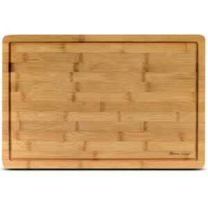 Heim Concept Premium Bamboo Cutting Board and Serving Tray with Drip Groove