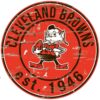 Adventure Furniture 24" NFL Cleveland Browns Round Distressed Sign