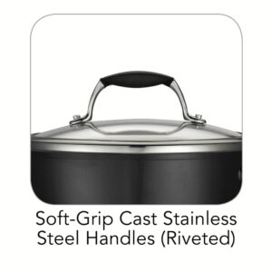 Tramontina Gourmet Ceramica Deluxe 3 qt. Aluminum Ceramic Nonstick Sauce Pan in Metallic Black with Glass Lid