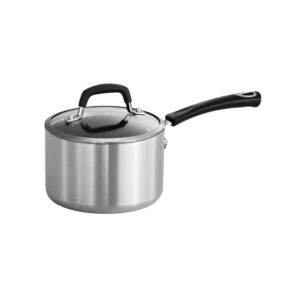 Tramontina Style Polished 2 qt. Aluminum Nonstick Sauce Pan in Mirror-Polished with Glass Lid