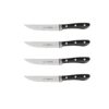 Tramontina 5 in. High Carbon Steel Full T Blade with Serrated Edge Steak Knife with Black Polycarbonate Handle (Set of 4)