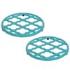 Home Basics Lattice Cast Iron Turquoise Trivet (Set of 2)