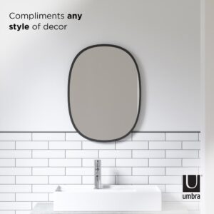 Umbra Hub 24 in. H x 18 in. W Modern Oval Modern framed Mirror Black