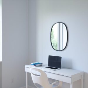 Umbra Hub 24 in. H x 18 in. W Modern Oval Modern framed Mirror Black