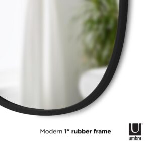Umbra Hub 24 in. H x 18 in. W Modern Oval Modern framed Mirror Black