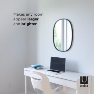 Umbra Hub 24 in. H x 18 in. W Modern Oval Modern framed Mirror Black