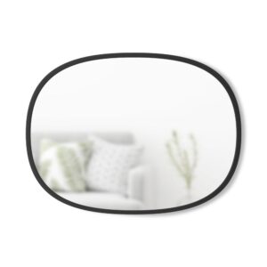Umbra Hub 24 in. H x 18 in. W Modern Oval Modern framed Mirror Black