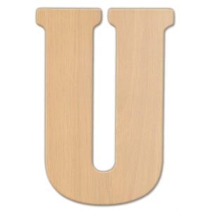Jeff McWilliams Designs 15 in. Oversized Unfinished Wood Letter (U)