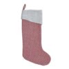 VHC Brands 20 in. Cotton and Wool Cotton/Viscose Tannen Deep Red Traditional Christmas Decor Stocking
