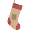 VHC Brands 20 in. Cotton and Jute Green Dolly Star Primitive Christmas Decor Pocket Stocking
