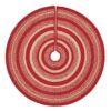 VHC Brands 50 in. Cunningham Cherry Red Holiday Christmas Decor Jute Tree Skirt