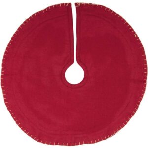 VHC Brands 21 in. Cotton Cherry Red Rustic Christmas Decor Mini Tree Skirt