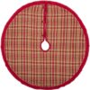 VHC Brands 48 in. Claren Cherry Red Rustic Christmas Decor Tree Skirt