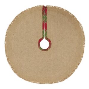 VHC Brands 21 in. Robert Barn Red Rustic Christmas Decor Mini Tree Skirt