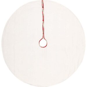 VHC Brands 55 in. Holiday Cherry Red Farmhouse Christmas Decor Tree Skirt